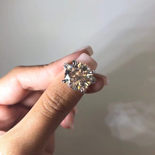 8 carat round-cut diamond ring