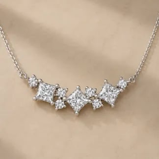 multi shape diamond pendant