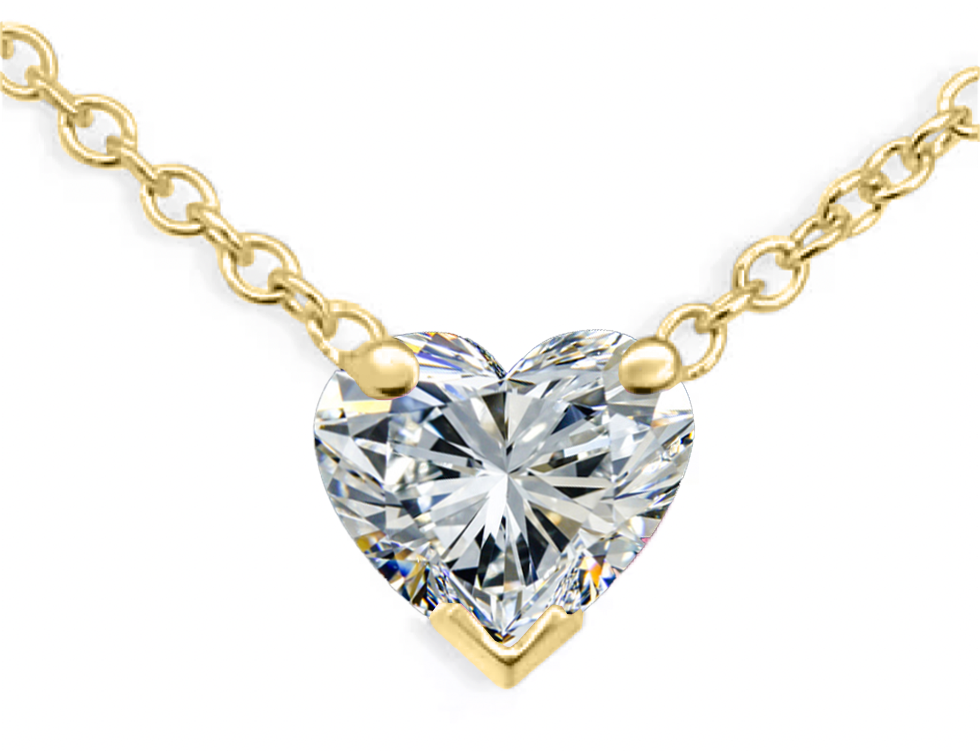 Ritani Yellow Gold Diamond Heart-shaped Necklace