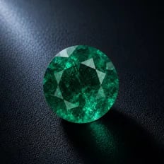green round cut emerald