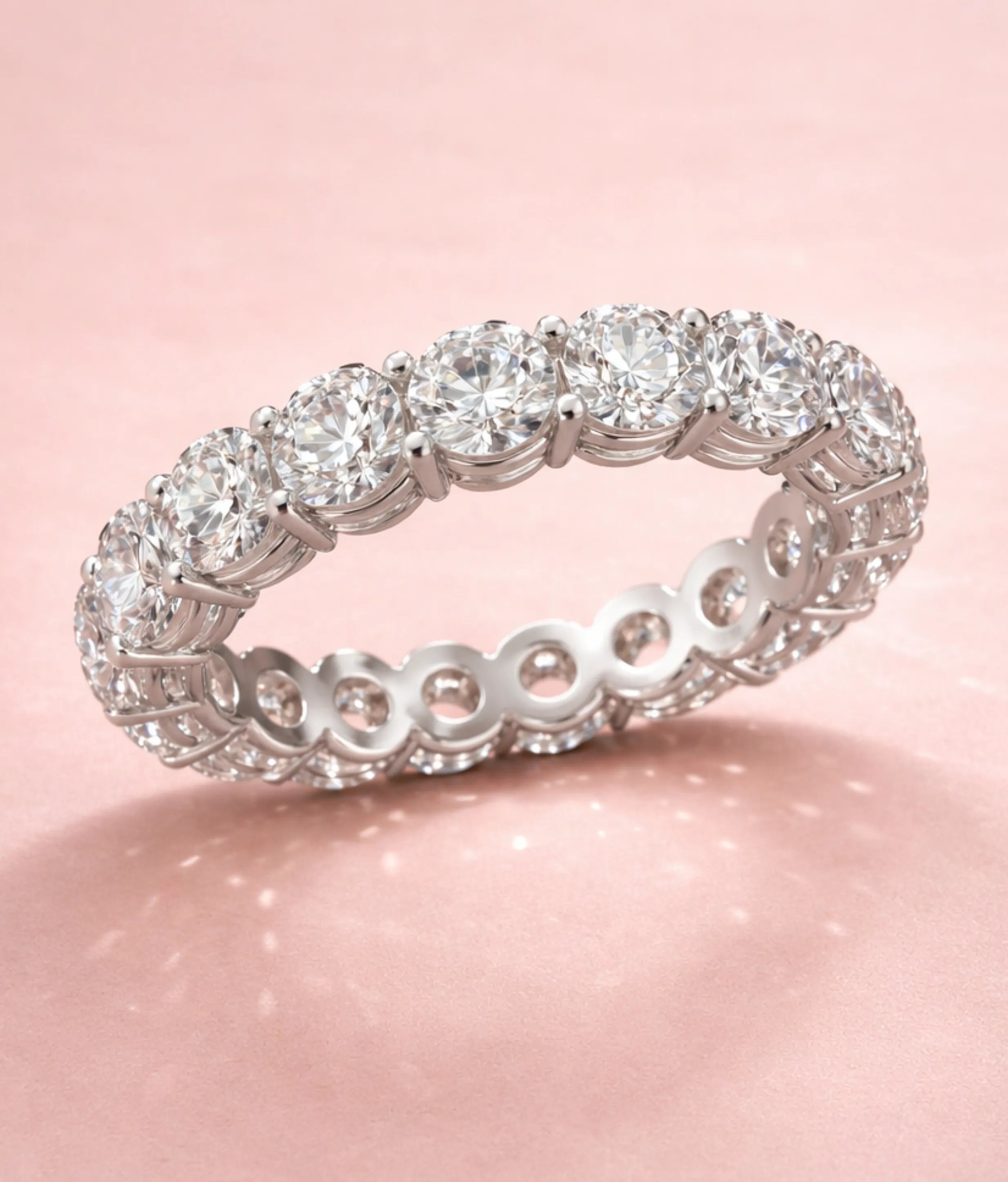 Eternity Ring on prink background