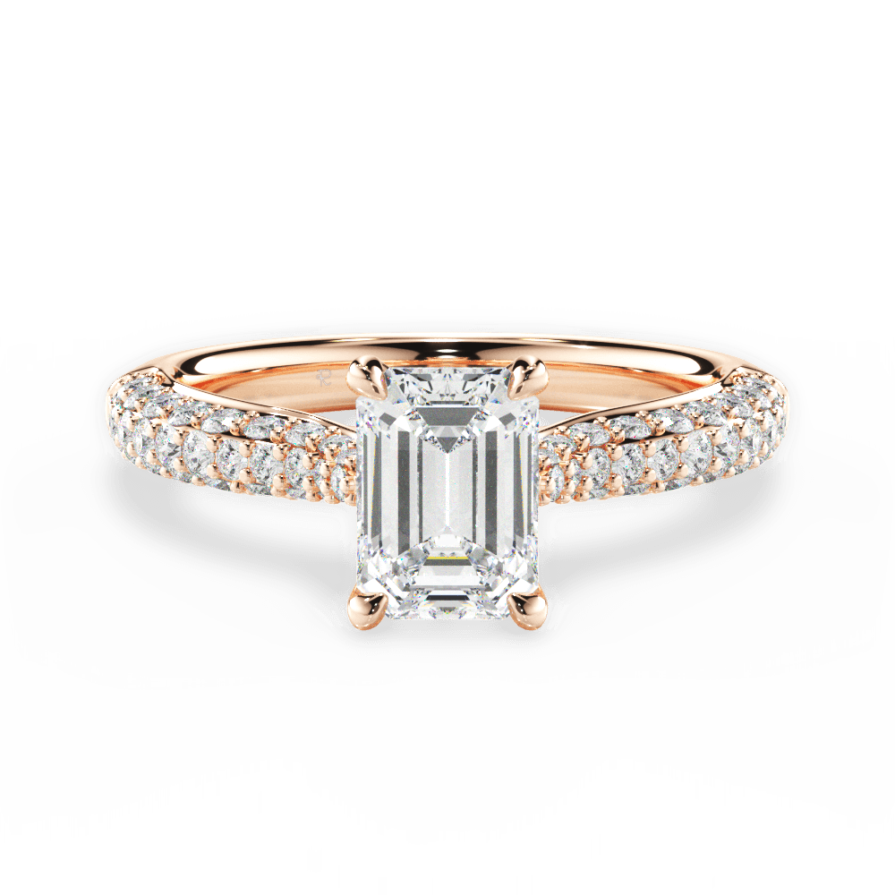 14kt Rose Gold/18kt Rose Gold/emerald/top