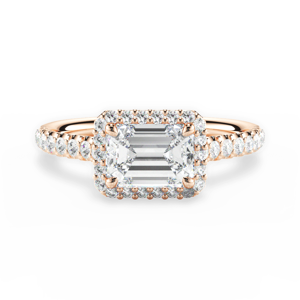 14kt Rose Gold/18kt Rose Gold/emerald/top