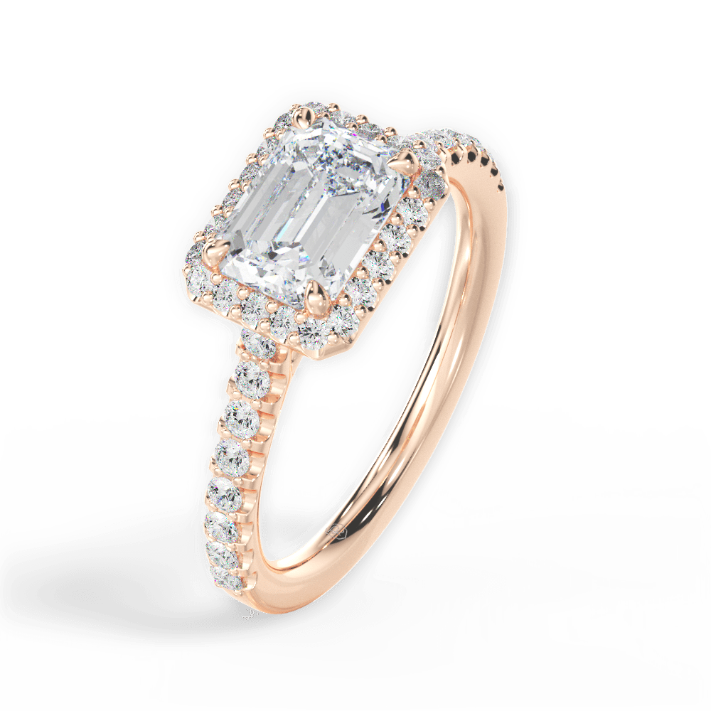 14kt Rose Gold/18kt Rose Gold/emerald/perspective