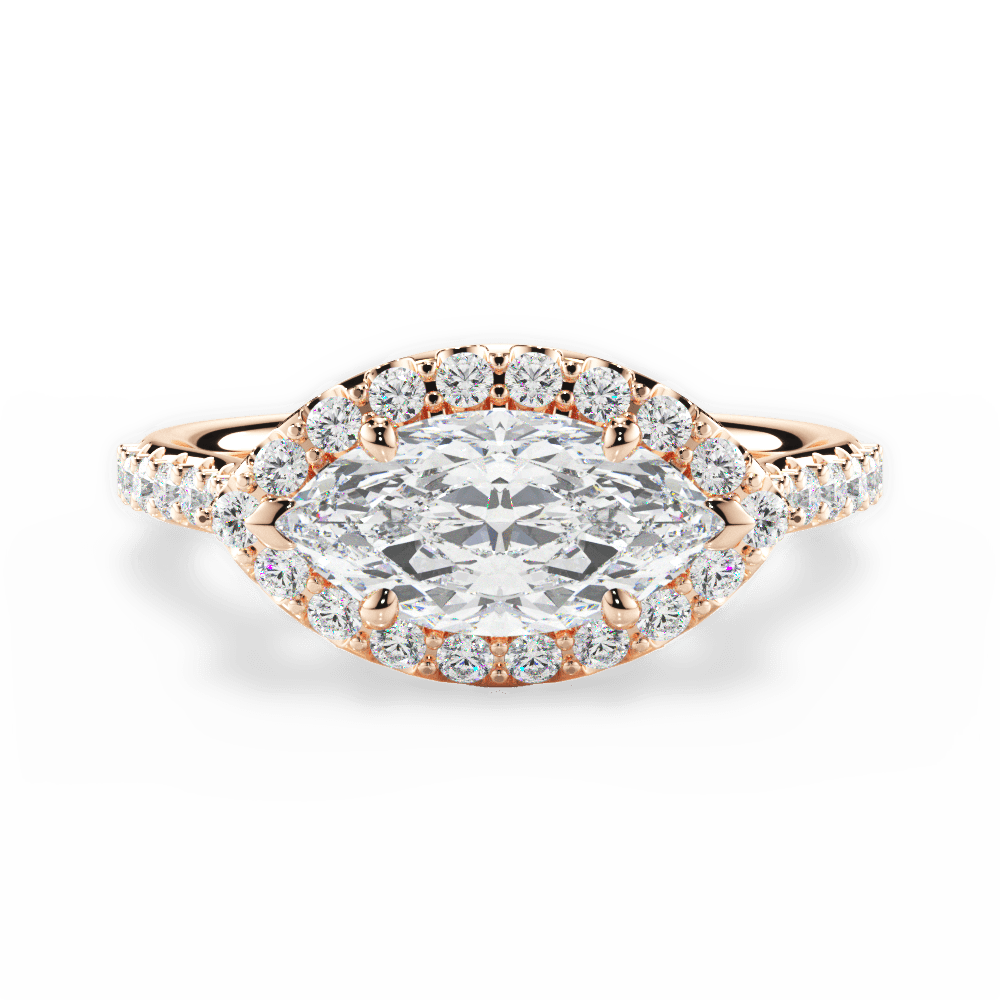 14kt Rose Gold/18kt Rose Gold/marquise/top