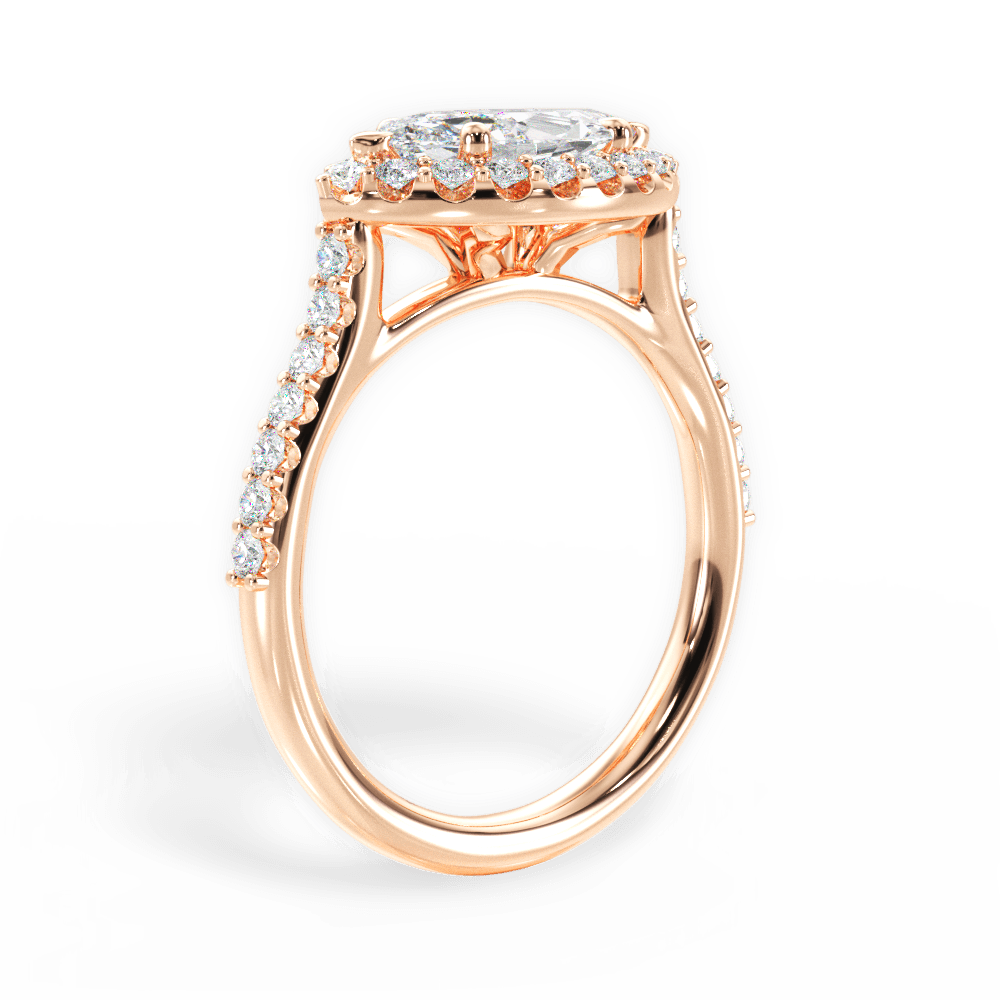 14kt Rose Gold/18kt Rose Gold/marquise/front