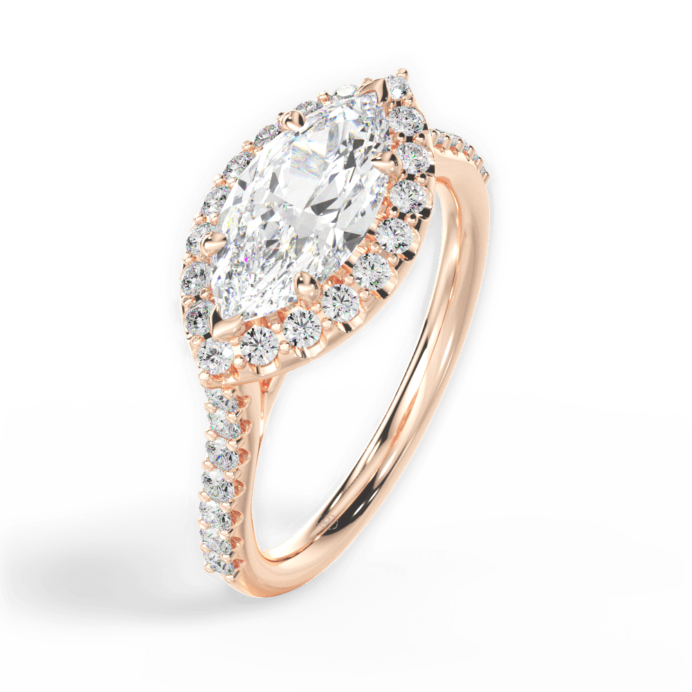 14kt Rose Gold/18kt Rose Gold/marquise/perspective