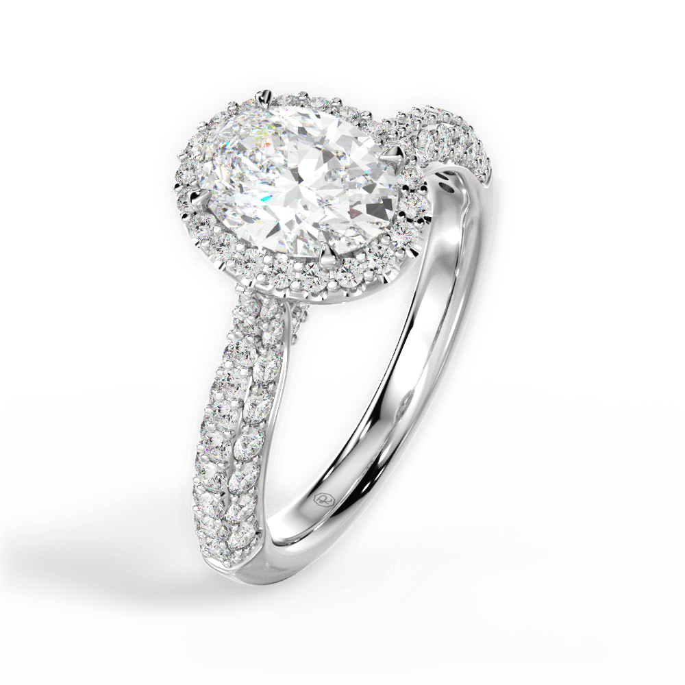 14kt White Gold/18kt White Gold/Platinum/oval/perspective