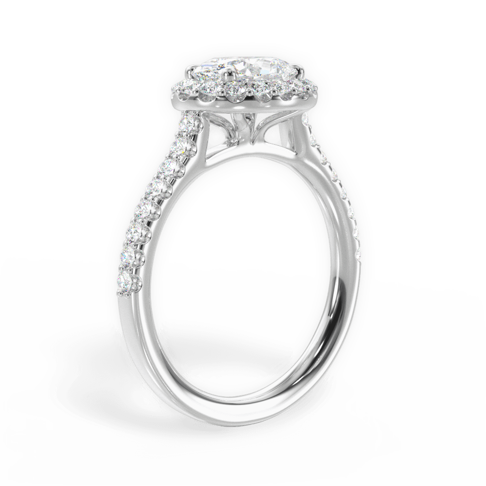 14kt White Gold/18kt White Gold/Platinum/oval/front