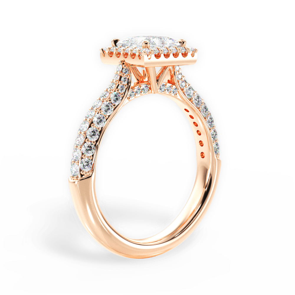 14kt Rose Gold/18kt Rose Gold/princess/front