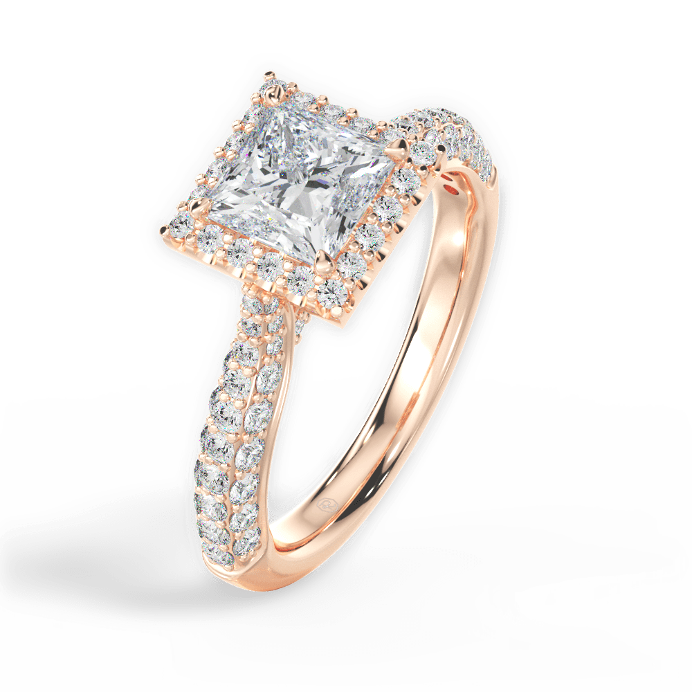 14kt Rose Gold/18kt Rose Gold/princess/perspective