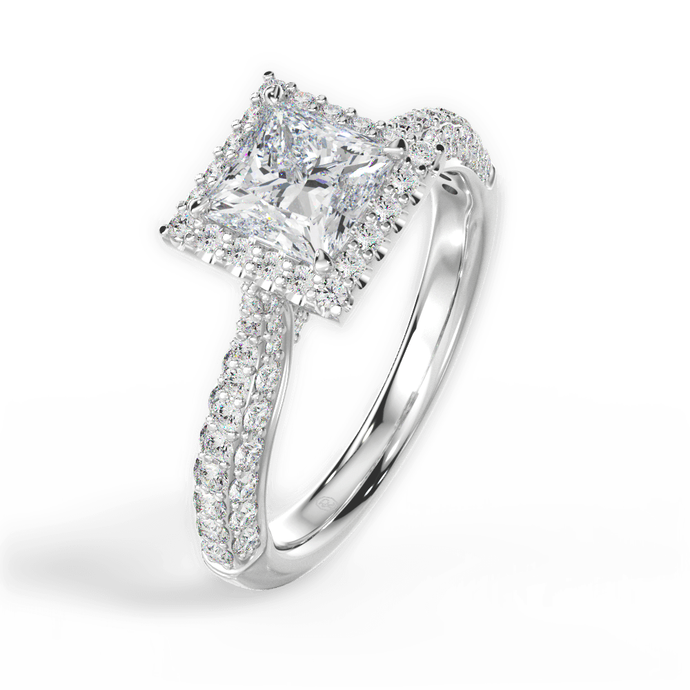 14kt White Gold/18kt White Gold/Platinum/princess/perspective