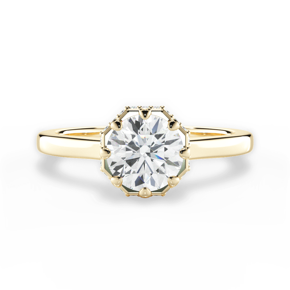 14kt Yellow Gold/18kt Yellow Gold/round/top