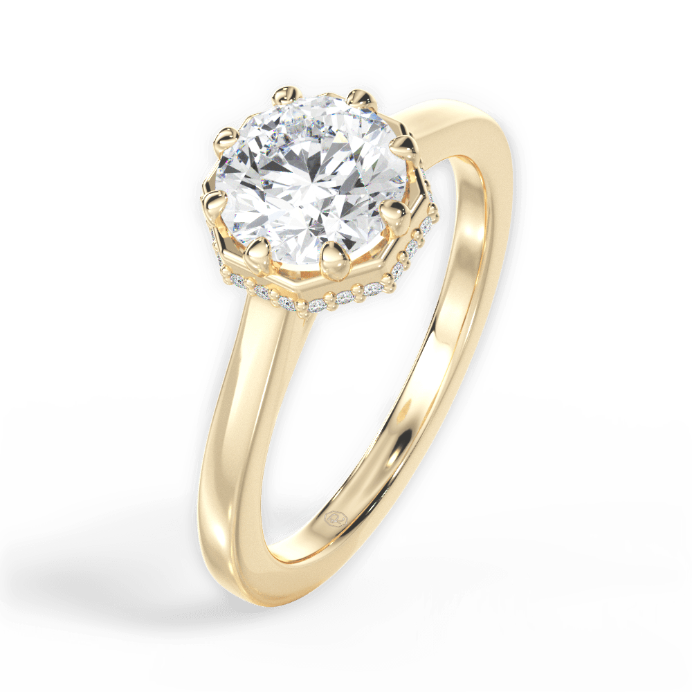 14kt Yellow Gold/18kt Yellow Gold/round/perspective