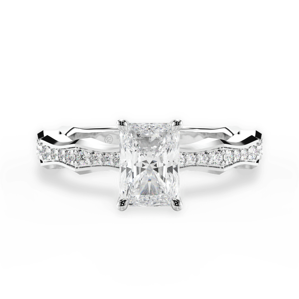 14kt White Gold/18kt White Gold/Platinum/radiant/top