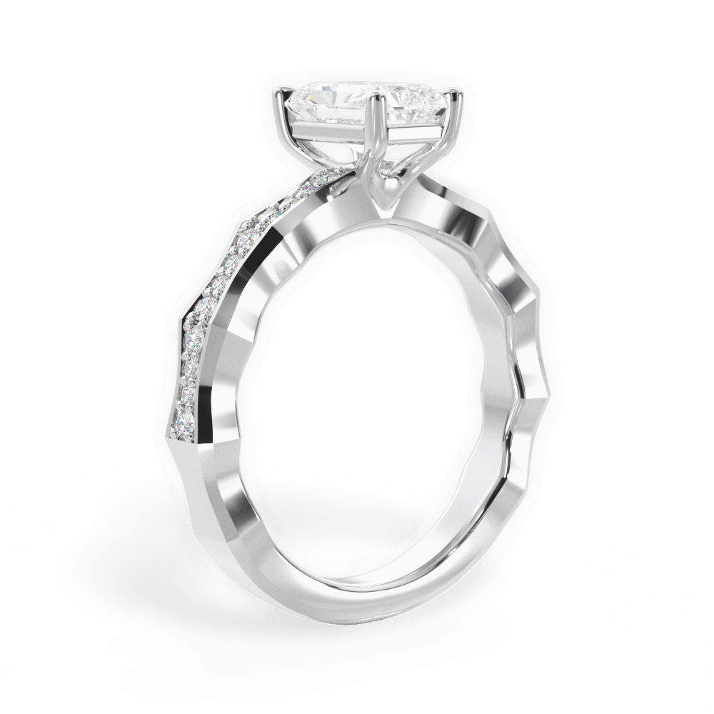 14kt White Gold/18kt White Gold/Platinum/radiant/front