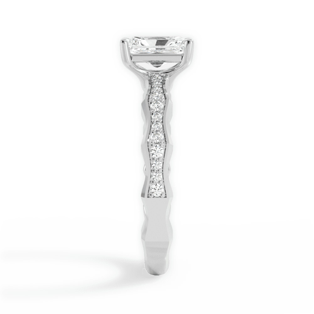 14kt White Gold/18kt White Gold/Platinum/radiant/side