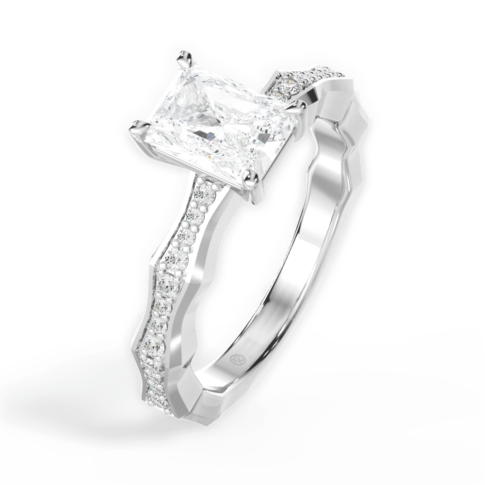 14kt White Gold/18kt White Gold/Platinum/radiant/perspective
