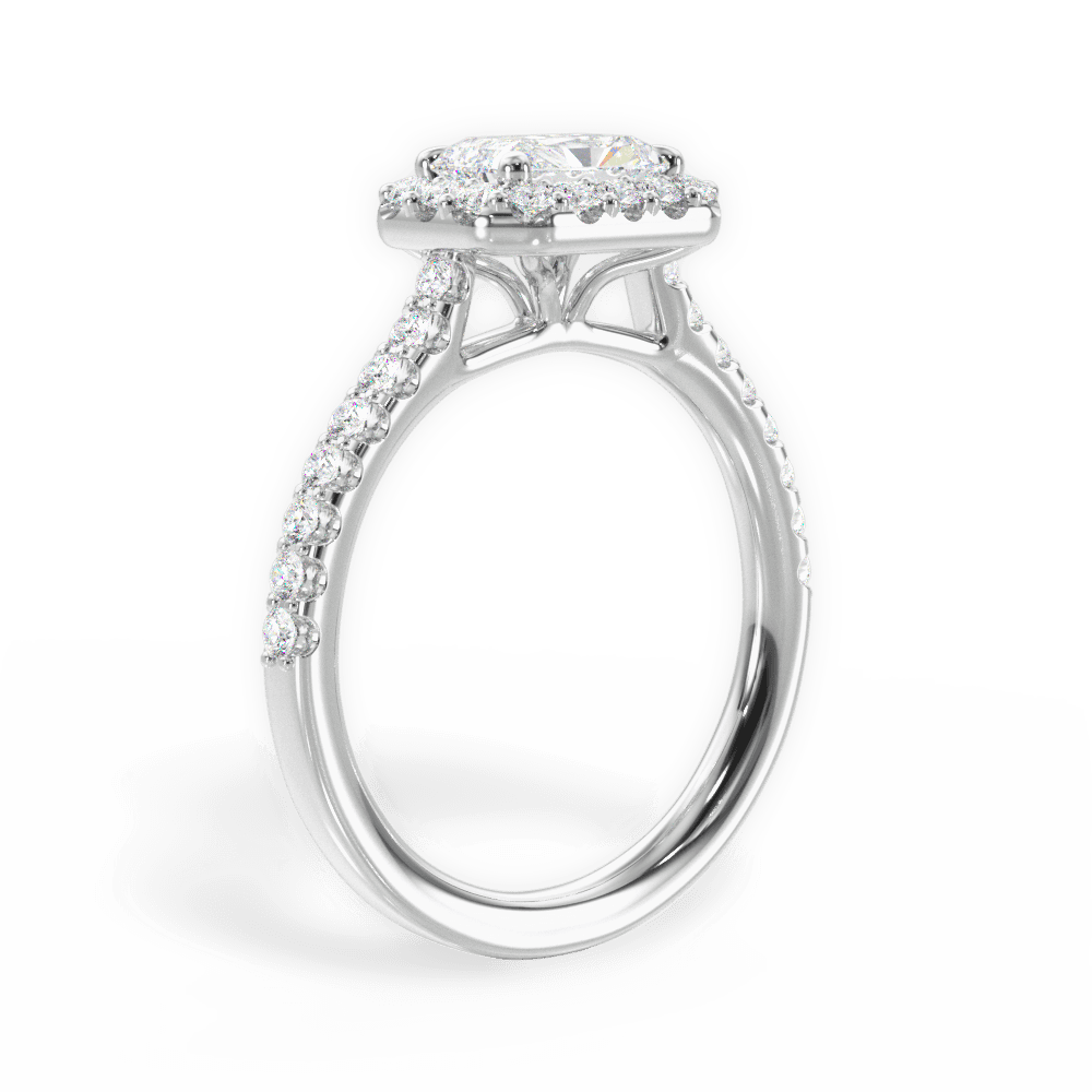 14kt White Gold/18kt White Gold/Platinum/radiant/front