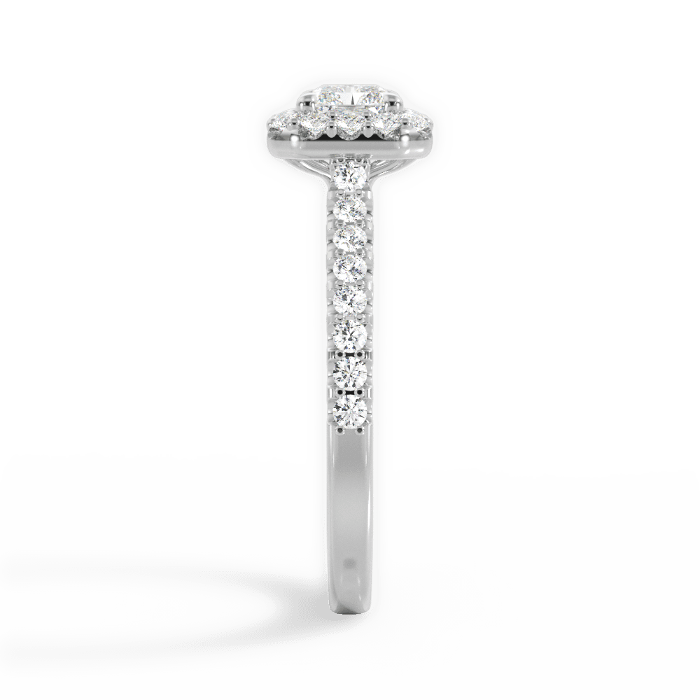 14kt White Gold/18kt White Gold/Platinum/radiant/side