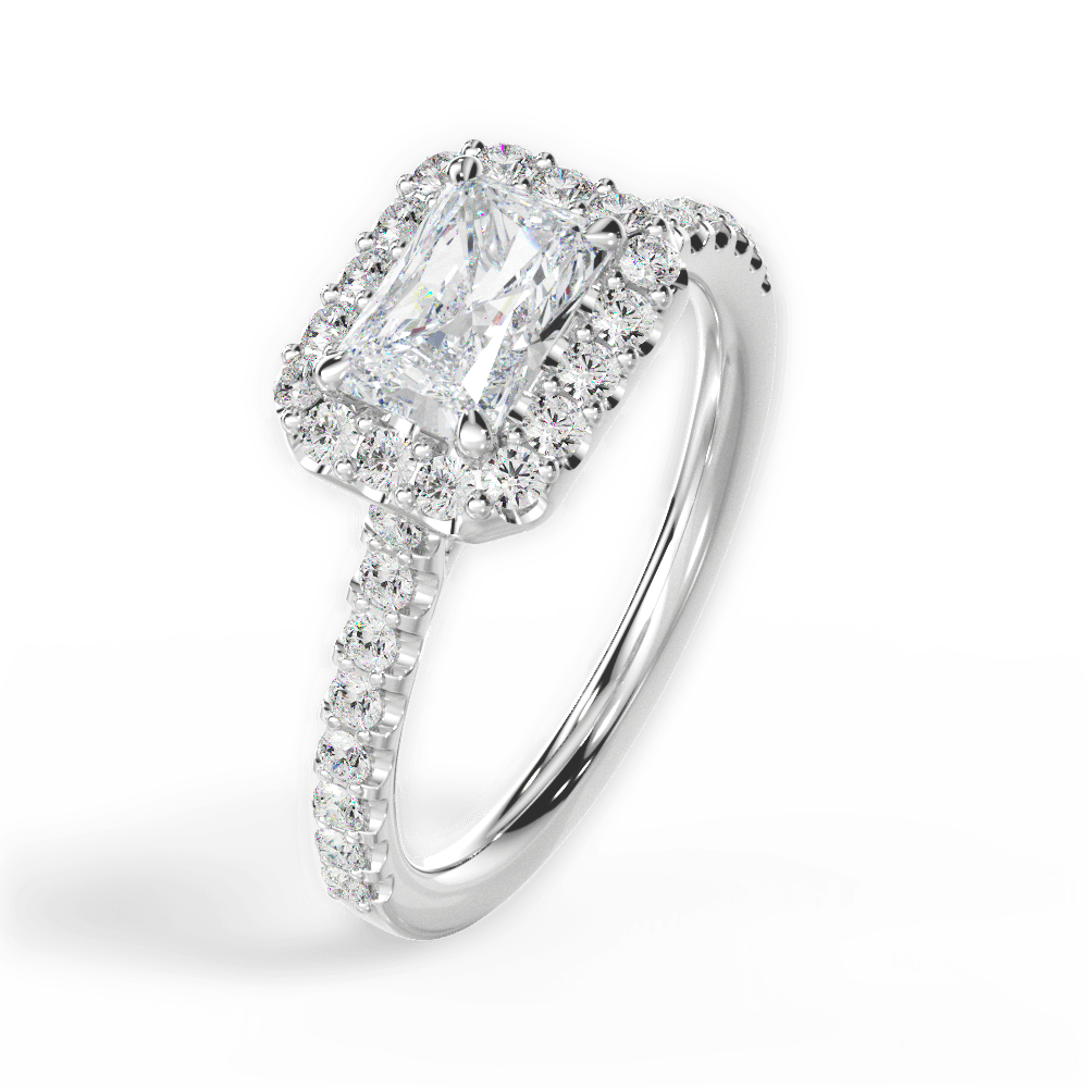 14kt White Gold/18kt White Gold/Platinum/radiant/perspective