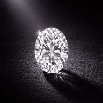 oval cut diamond on a black background