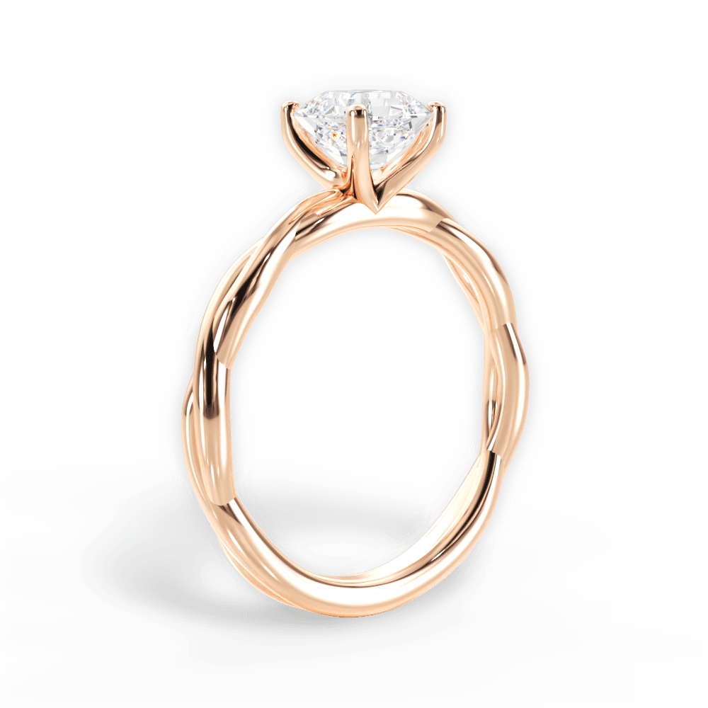 14kt Rose Gold/18kt Rose Gold/asscher/front