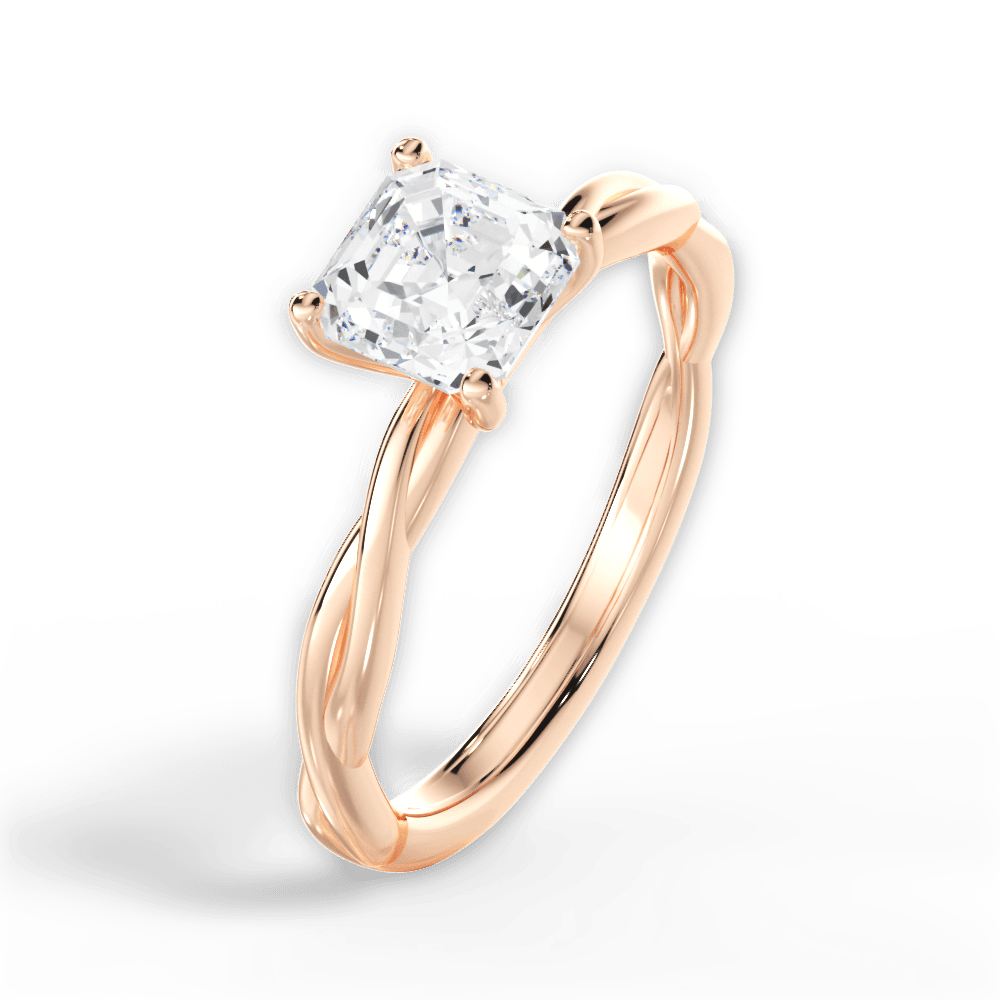 14kt Rose Gold/18kt Rose Gold/asscher/perspective