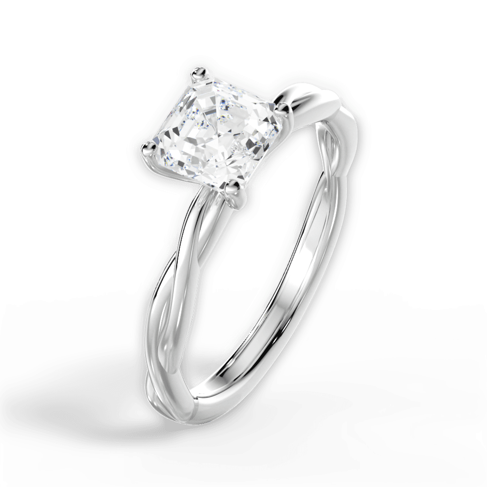 14kt White Gold/18kt White Gold/Platinum/asscher/perspective