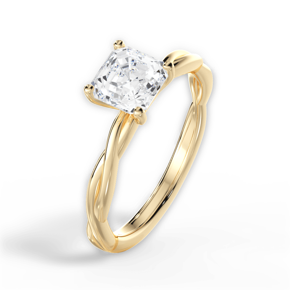 14kt Yellow Gold/18kt Yellow Gold/asscher/perspective