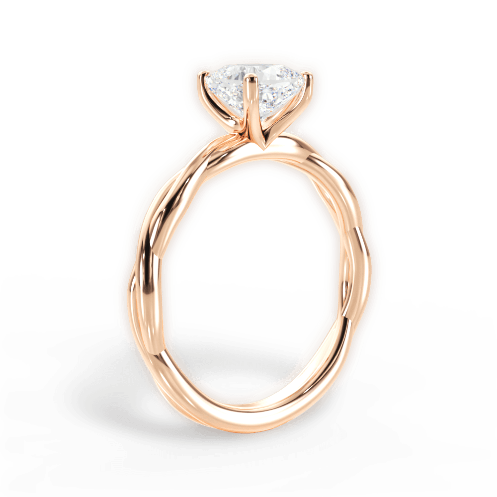 14kt Rose Gold/18kt Rose Gold/cushion/front