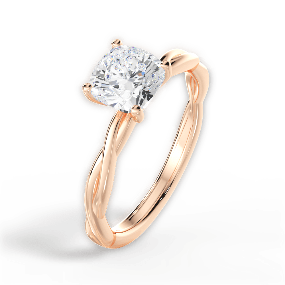 14kt Rose Gold/18kt Rose Gold/cushion/perspective