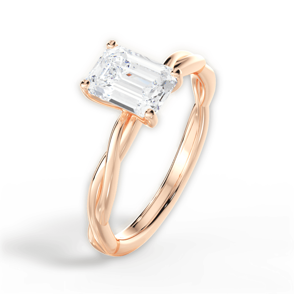 14kt Rose Gold/18kt Rose Gold/emerald/perspective