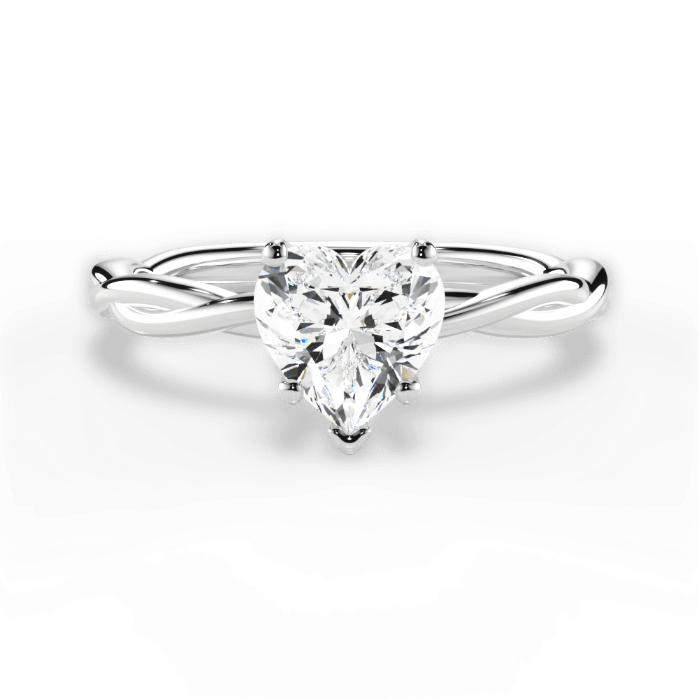 14kt White Gold/18kt White Gold/Platinum/heart/top