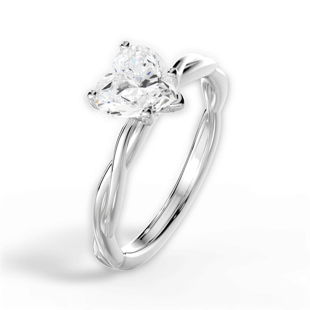 14kt White Gold/18kt White Gold/Platinum/heart/perspective