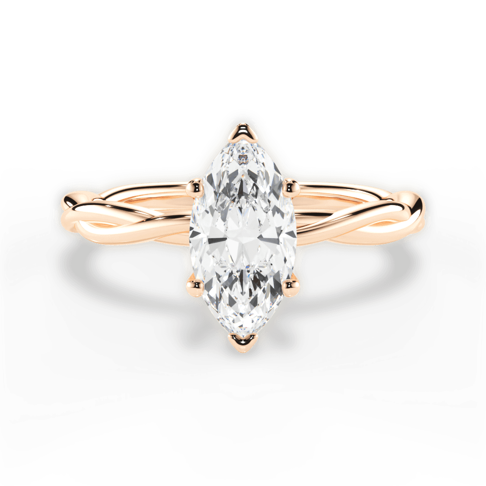 14kt Rose Gold/18kt Rose Gold/marquise/top