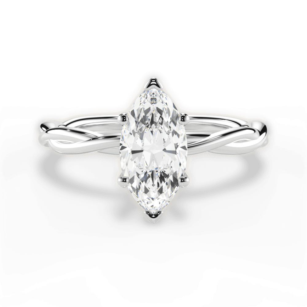 14kt White Gold/18kt White Gold/Platinum/marquise/top