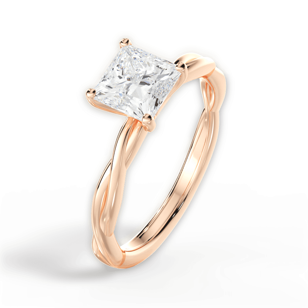 14kt Rose Gold/18kt Rose Gold/princess/perspective