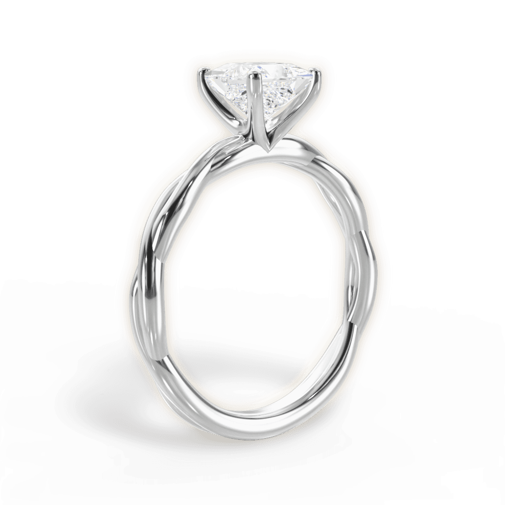 14kt White Gold/18kt White Gold/Platinum/princess/front