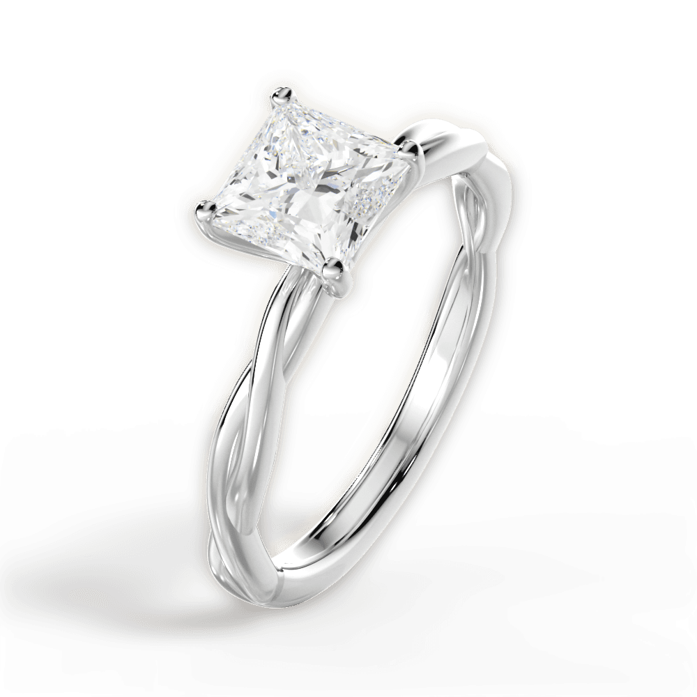 14kt White Gold/18kt White Gold/Platinum/princess/perspective