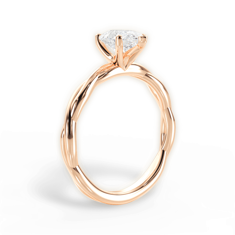 14kt Rose Gold/18kt Rose Gold/pear/front