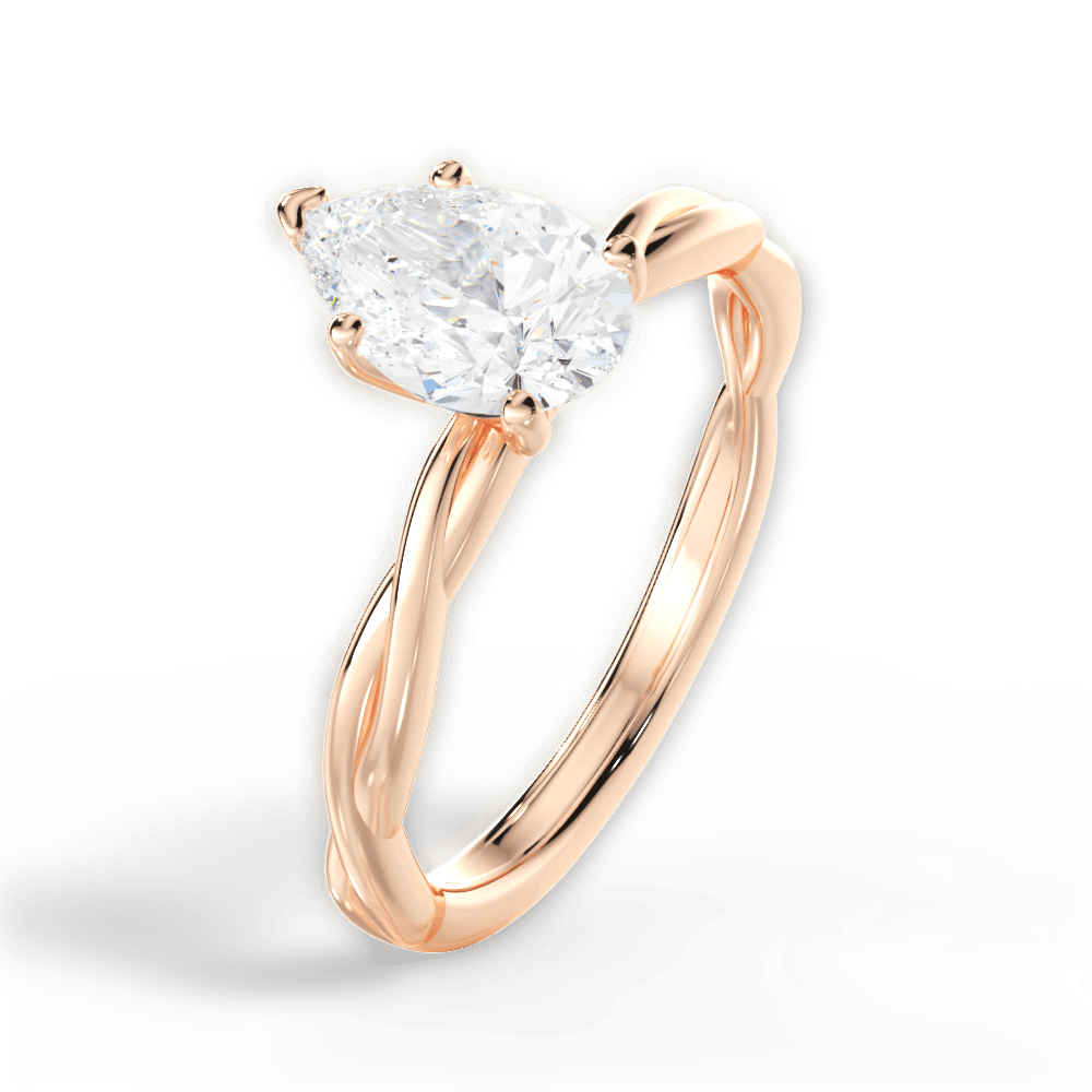 14kt Rose Gold/18kt Rose Gold/pear/perspective