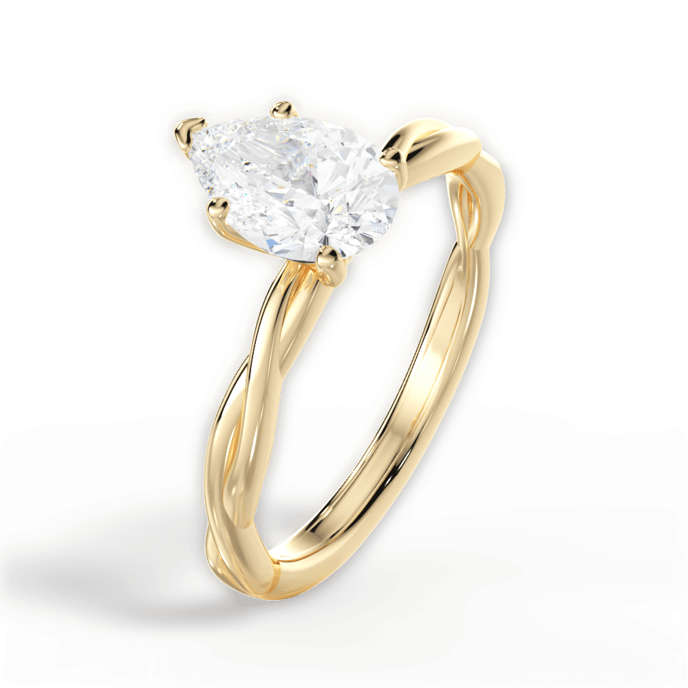 14kt Yellow Gold/18kt Yellow Gold/pear/perspective