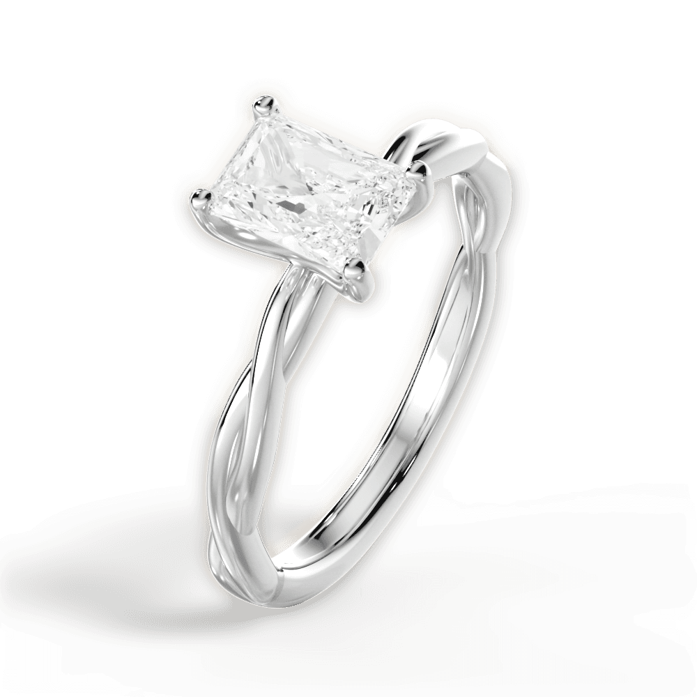 14kt White Gold/18kt White Gold/Platinum/radiant/perspective