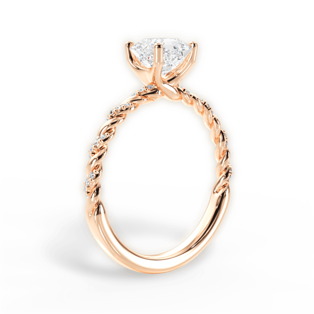 14kt Rose Gold/18kt Rose Gold/asscher/front