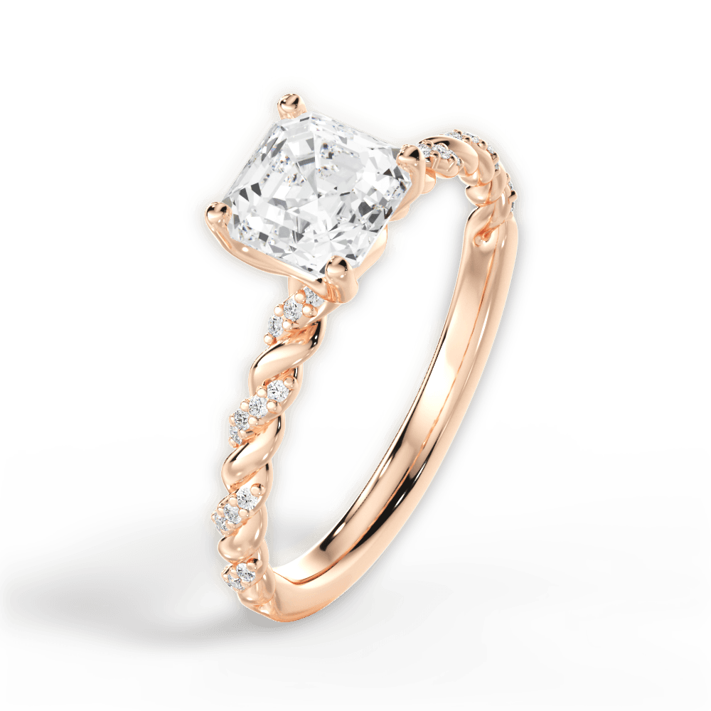 14kt Rose Gold/18kt Rose Gold/asscher/perspective