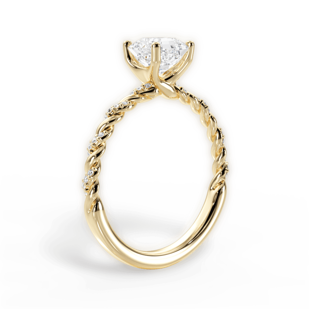 14kt Yellow Gold/18kt Yellow Gold/asscher/front