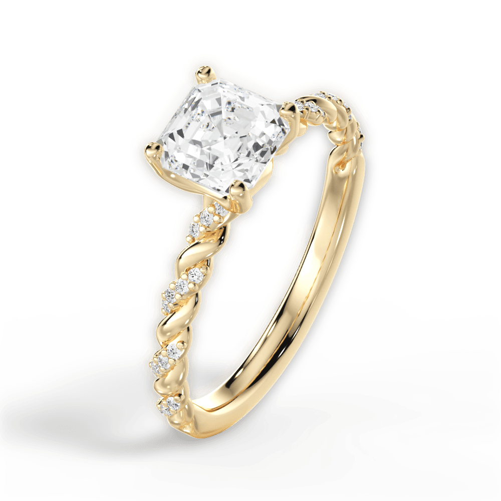 14kt Yellow Gold/18kt Yellow Gold/asscher/perspective