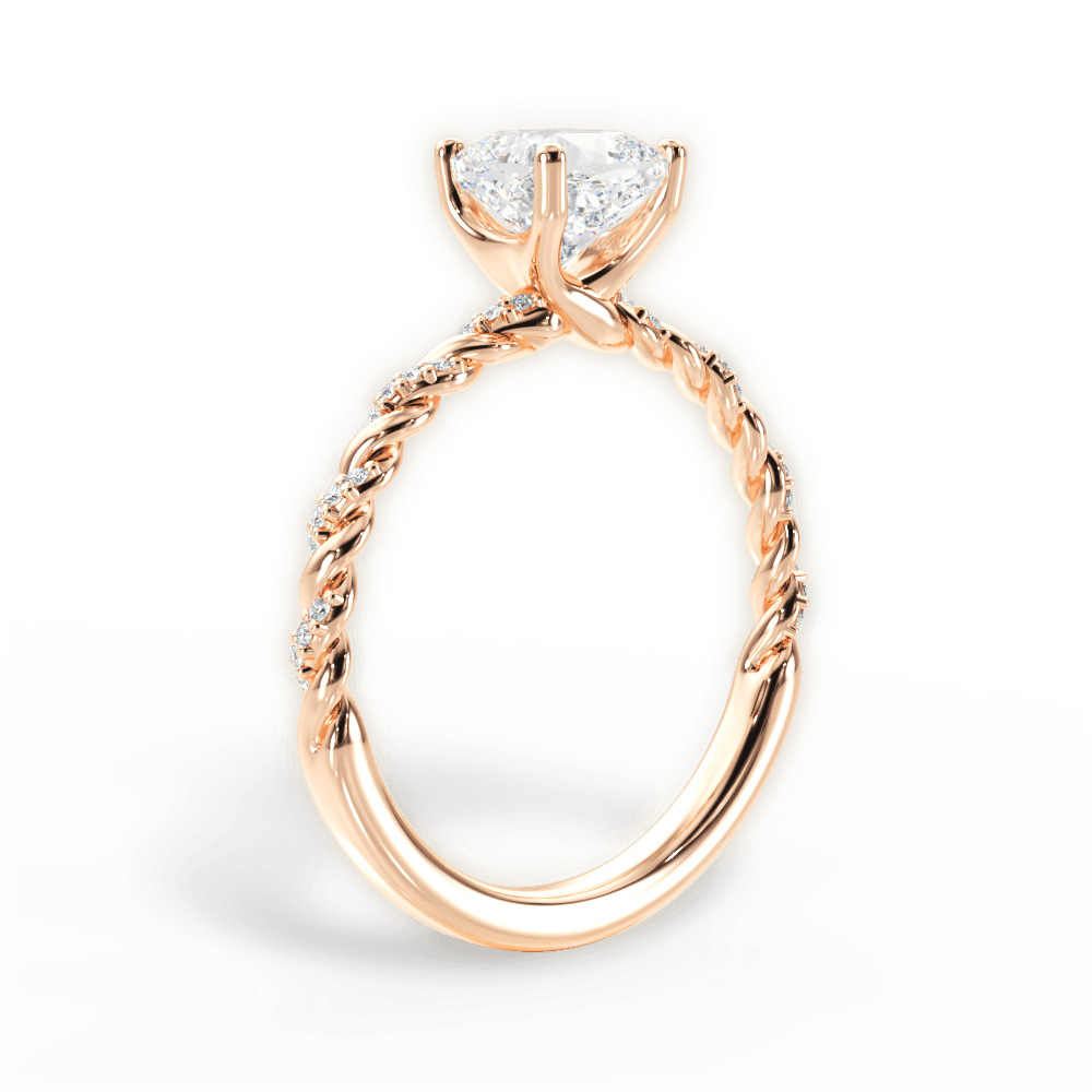 14kt Rose Gold/18kt Rose Gold/cushion/front