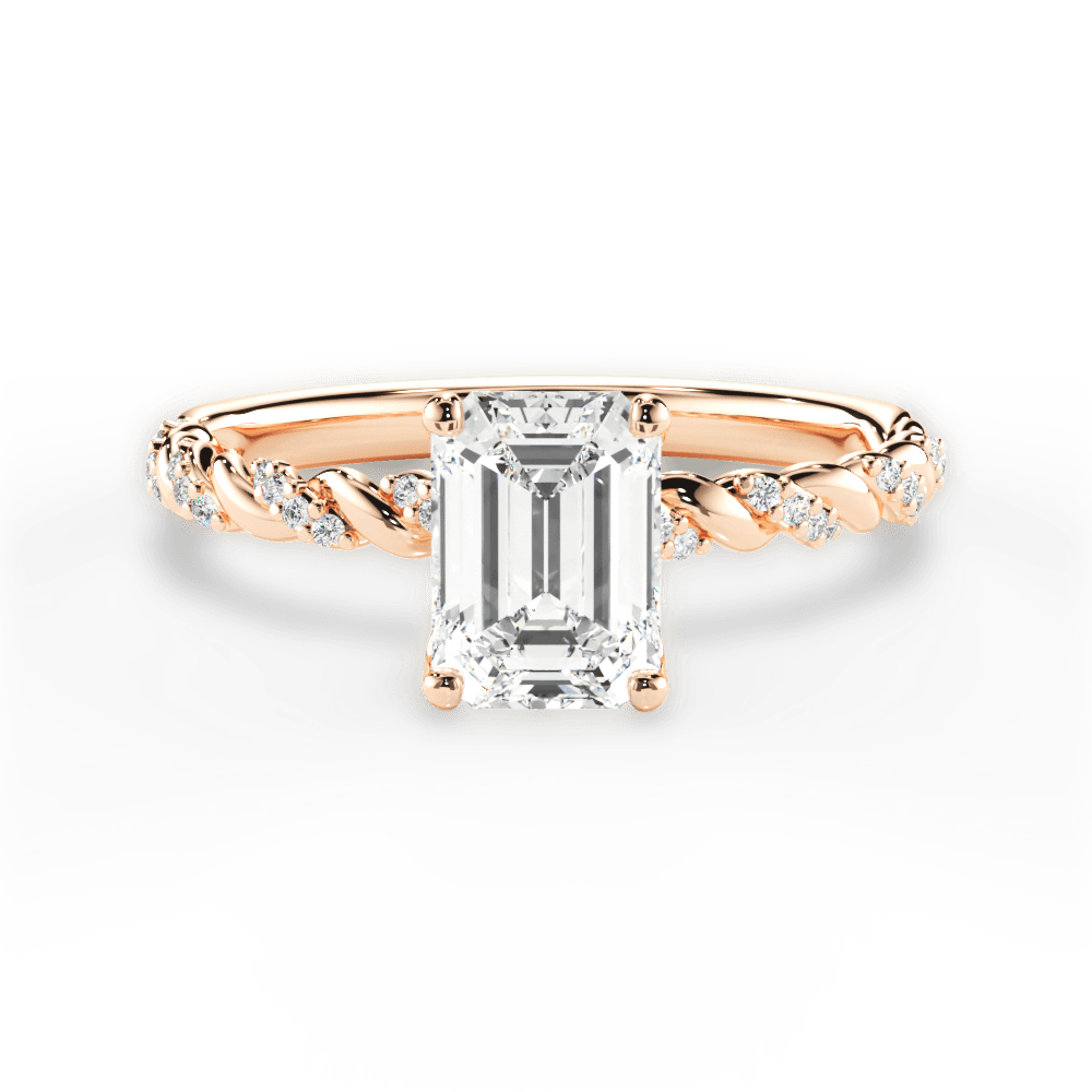 14kt Rose Gold/18kt Rose Gold/emerald/top